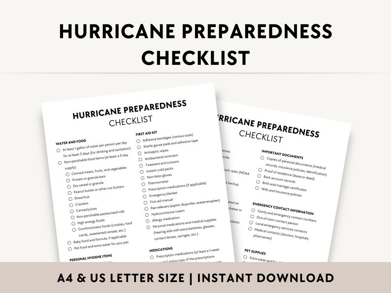 Hurricane Preparedness Checklist PDF