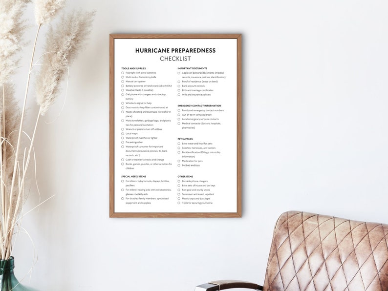 hurricane preparedness checklist