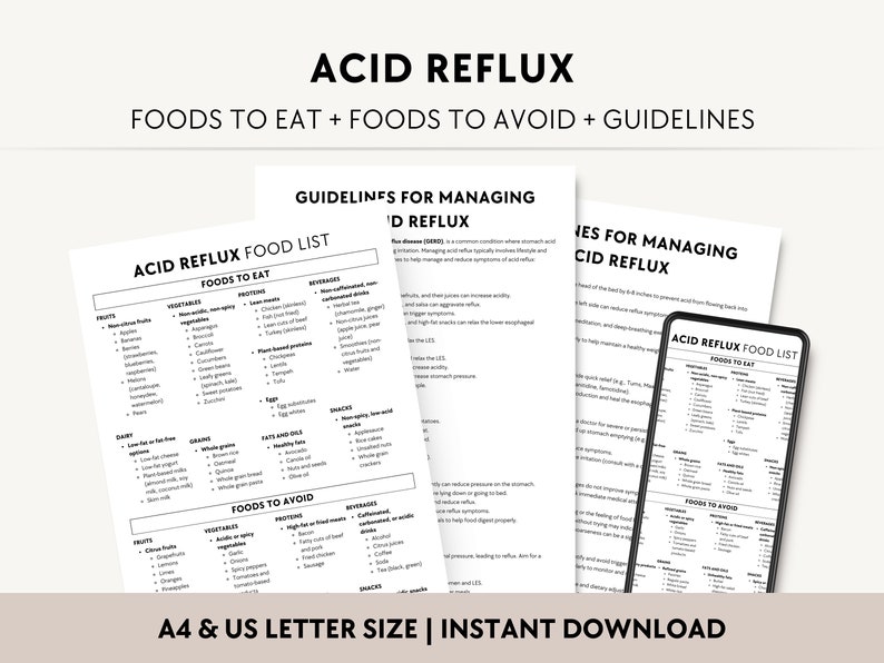 Gerd Strategies.pdf Acid Reflux Food List Printable, GERD Diet PDF, Heartburn Grocery Chart ...