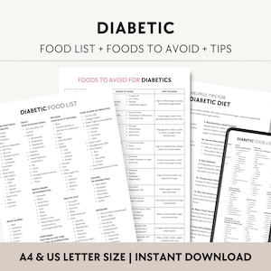 Diabetic Diet Food List PDF, Printable Diabetes Food Chart for Type 2, Pre-Diabetic, Gestational