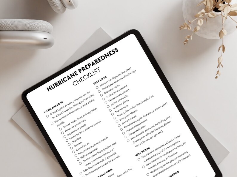 hurricane preparedness checklist