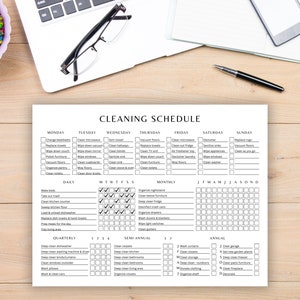 Experience the freedom to tailor your cleaning routine with our versatile editable cleaning schedule. Effortlessly customize tasks, adapt to your lifestyle, and maintain a pristine home. Cleaning checklist printable, weekly house chores, minimalist