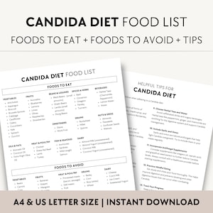 Candida Diet Food List PDF, Yeast Infection Treatment, Anti Candida, Candidiasis, Gluten Free Grocery List, Antifungal, Gut Health Probiotic