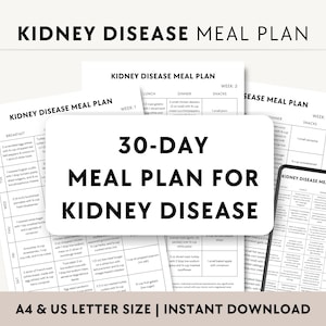 30-Day Kidney Disease Meal Plan: CKD Diet Recipes (PDF Downloadable Cookbook)