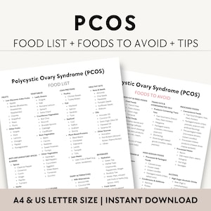 PCOS-voedsellijst pdf, PCOS-dieetmaaltijdplan afdrukbaar, polycysteus ovariumsyndroom vriendelijk boodschappentabel, hormoonbalans gids gewichtsverlies vrouwen