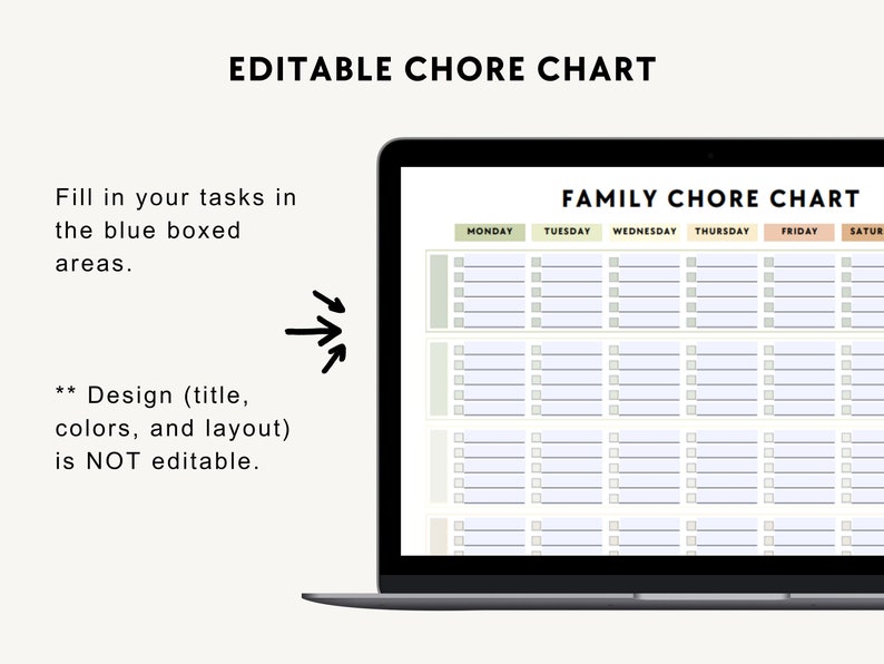 House Chore Rotation Template Weekly House Cleaning Schedule, Family Chore Chart Editable, Printable ...