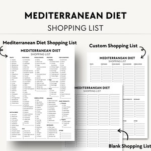 Mediterranean Diet Planner Printable, Mediterranean Diet Food List ...