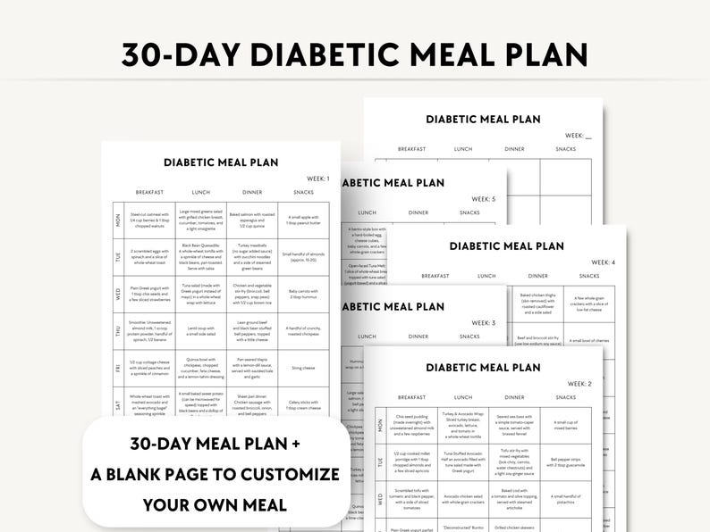 Simplify your daily routine with our one-page type 2 diabetes diet sheet. This printable T2D food guide offers a straightforward summary of what to eat for breakfast, lunch, and dinner, along with healthy snack ideas. It’s designed for beginners or anyone needing a quick, no-fuss reference for managing type 2 diabetes with food. This fact sheet includes key tips on portion sizes and hydration to help you effectively manage your blood glucose levels. printable 30 day diabetic meal plan pdf