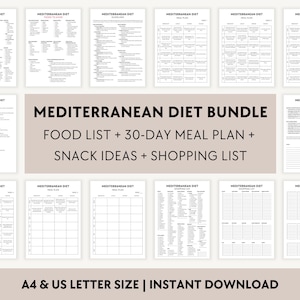 Mediterranean Diet for Beginners Bundle | Food List | 30-Day Meal Plan | Grocery Shopping Guide | Snack