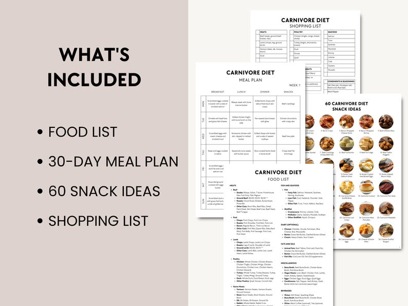 Need a simple carnivore diet meal plan? This easy-to-follow 30-day high-protein, zero-carb meal plan includes nutrient-dense meats like ribeye steak, grass-fed beef, salmon, and eggs to keep you full and energized. Whether you're a beginner or looking for a strict carnivore meal plan for weight loss and muscle gain, this guide will help you stay on track with effortless, satisfying meals! 30 day carnivore diet meal plan, carnivore keto diet food list, only meat diet, 7-day, 4 week meal prep