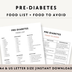 Elenco degli alimenti pre-diabetici, grafico degli alimenti da evitare per il pre-diabete, PDF della dieta pre-diabete, modello di piano alimentare per il diabete di tipo 2 a basso contenuto di zuccheri, guida stampabile