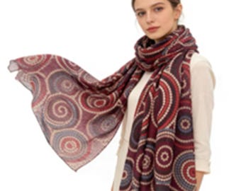 Lightweight Breathable Women Scarf – Soft Fashion Neck Wrap, Large 1750x750mm Shawl, Elegant Everyday Scarf for Travel, Spring & Summer