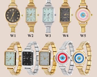 Italian Charm Watch, Italian Bracelet, Custom Italy Charms, Personalized Italian Bracelet, Watch for Women, Y2K Jewelry, Gift for Her
