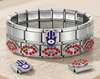 1pc Special Charm, Elegant Red Lips Charm, Evil Eye Charm, Charm Only, Detachable Stainless Steel Bracelet Module, Custom Italian Charm, Y2K