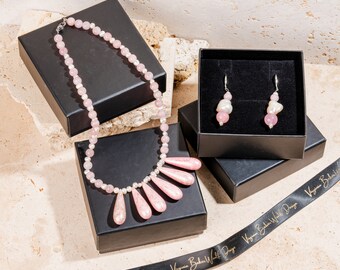 Pink Lucite Teardrop Beads + Glass Beads + Freshwater Pearls + Baroque Pearls