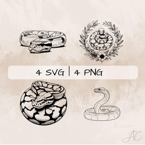 Ball Python SVG Bundle, Python PNG , Snake Clipart, Hand drawn Ball python pictures for print and engraving