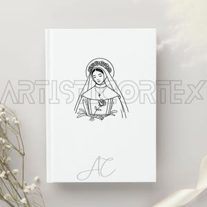 Saint Rose Line Art: SVG PNG Clipart Bundle (Digital Download) image 5