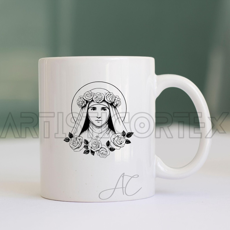 Saint Rose Line Art: SVG PNG Clipart Bundle (Digital Download) image 3