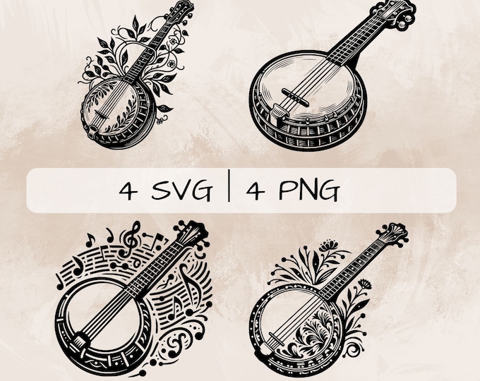 BANJO SVG, Banjo Svg Files for Cricut, Banjo Clipart, Laser Cut Files ...