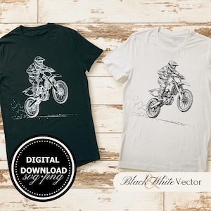 Pakiet Dirt Bike SVG, Bike PNG, Clipart motocyklowy, Rysowane ręcznie zdjęcia Dirt Bike do druku i grawerowania
