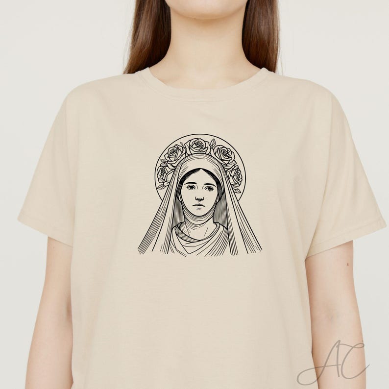 Saint Rose Line Art: SVG PNG Clipart Bundle (Digital Download) image 2