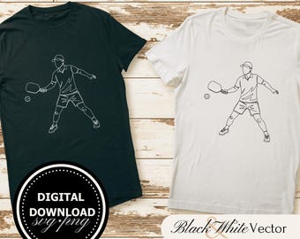 Pickleball SVG Bundle, Pickle ball PNG ,Pickleball Player Clipart, Hand drawn Pickleball pictures for print and engraving