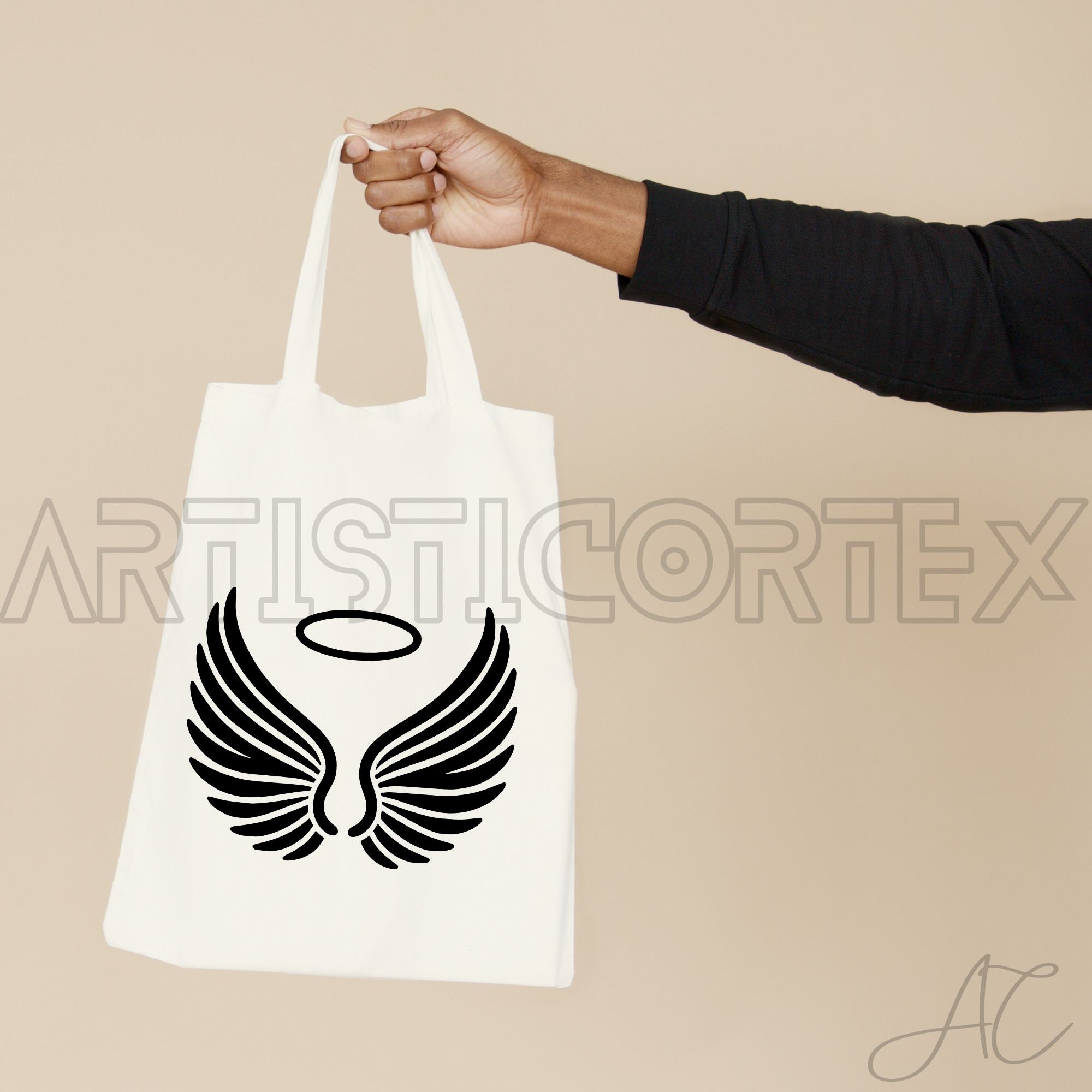 Angel Wings With Halo SVG Bundle, Angel Wings PNG, Halo Clipart, Hand