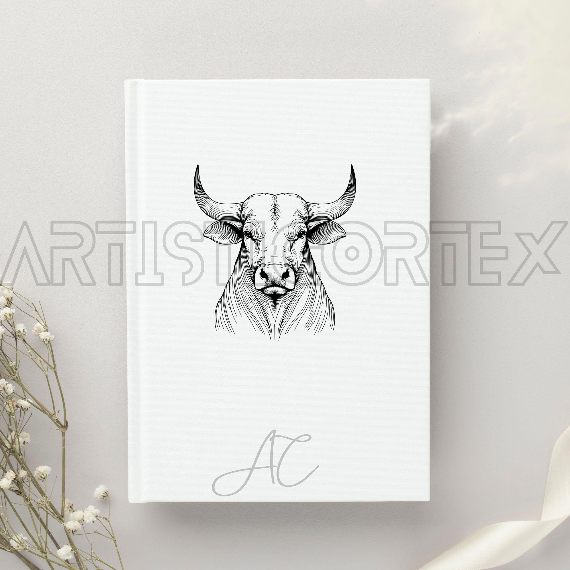 Hand Drawn Bull SVG Bundle: Clipart for Print & Engraving (digital