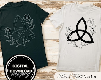Triquetra SVG Bundle, Trinity Knot PNG, Celtic Knot Clipart, Hand drawn Irish Knot pictures for print and engraving