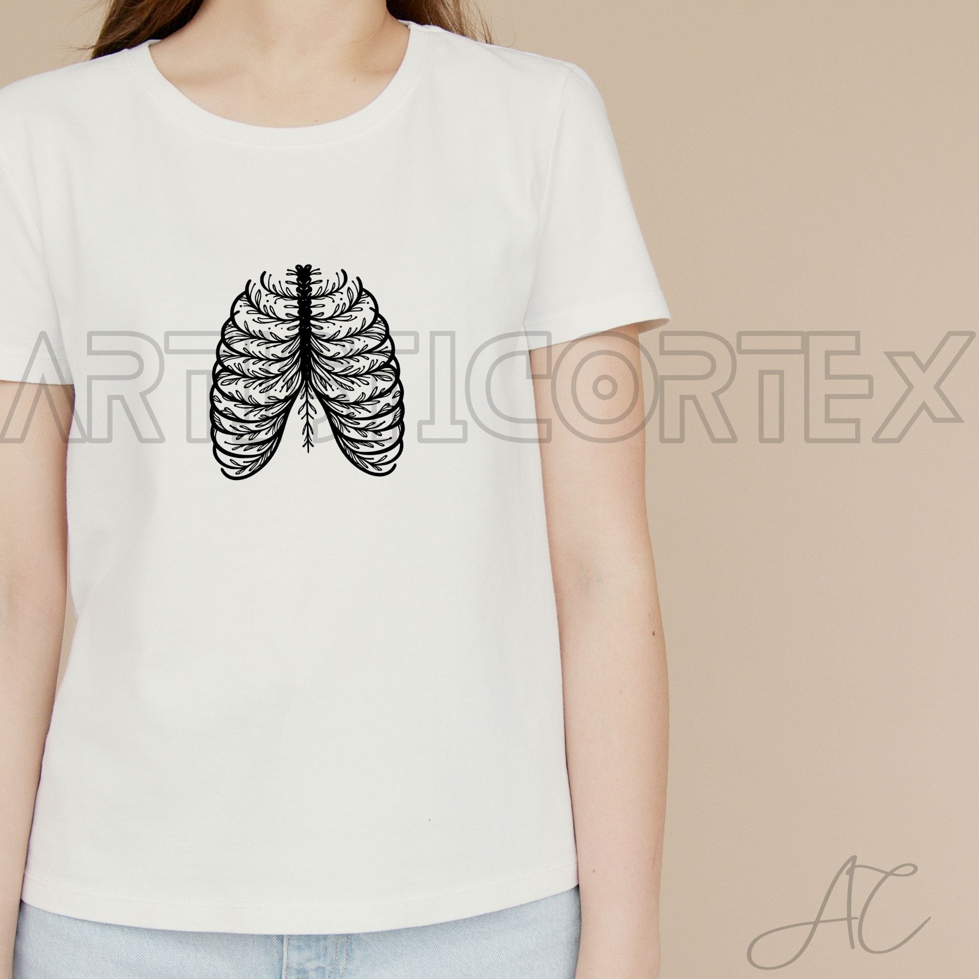 Rib Cage SVG Bundle, Floral Rib Cage , Rib Cage With Leaves Clipart ...