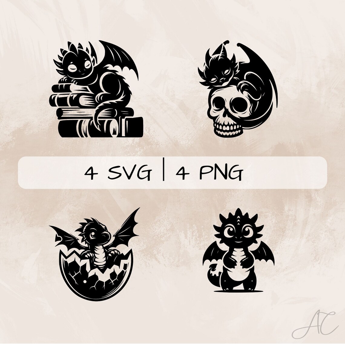 Baby Dragon SVG Bundle Dragon PNG Cute Dragon Clipart Hand - Etsy