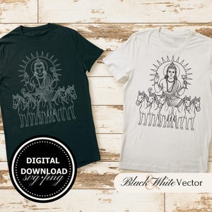 Surya SVG Bundle, Surya God PNG ,God of the Sun Clipart, Hand drawn Surya pictures for print and engraving