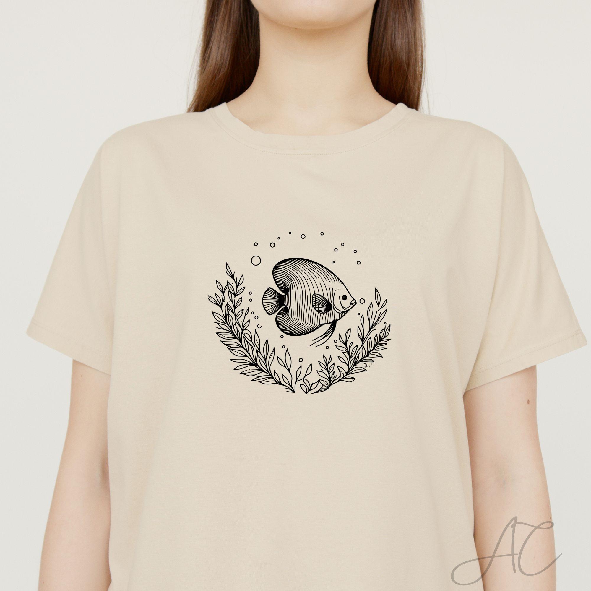 Discus Print Discus Fish SVG Bundle, Discus Line Art PNG, Delicate Discus Clipart ...