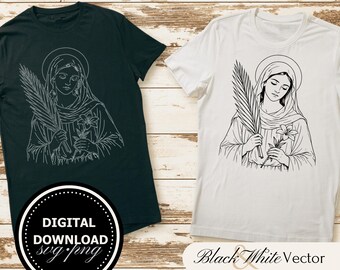 Paquete SVG de Santa Beatriz da Silva, Santa Beatriz PNG, Clipart de Santa Beatriz, Imágenes de santas patronas dibujadas a mano para imprimir y grabar