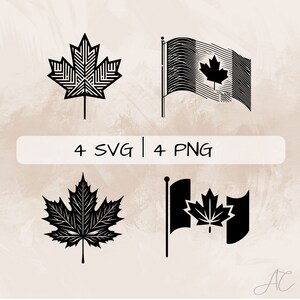Maple Leaf and Canadian Flag SVG Bundle, Canadian Flag PNG, Canada