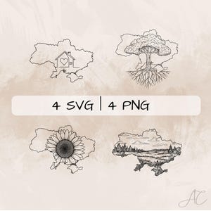 Ukraine SVG Bundle, Ukraine Outline PNG, Ukraine Country Clipart, Hand drawn Ukraine Map pictures for print and engraving