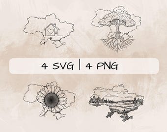 Paquete SVG de Ucrania, contorno de Ucrania PNG, imágenes prediseñadas de país de Ucrania, imágenes de mapas de Ucrania dibujadas a mano para imprimir y grabar
