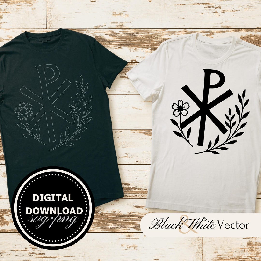 Chi Rho SVG Bundle, Christogram PNG, Labarum Clipart, Hand Drawn Floral ...