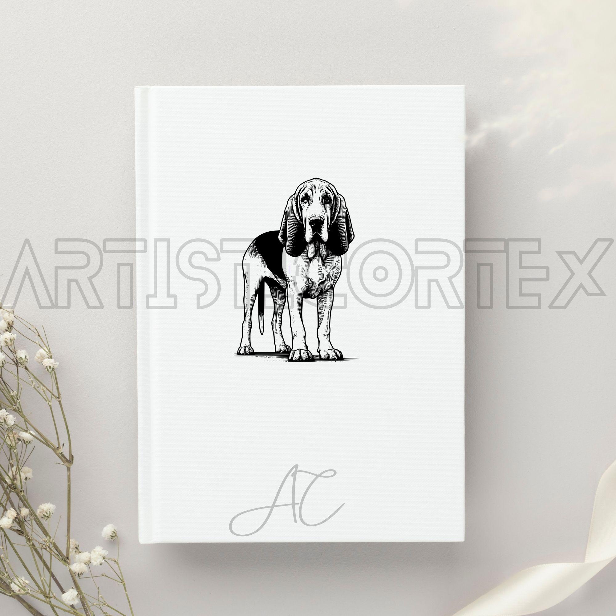 Bloodhound SVG Bundle, St. Hubert Hound Line Art PNG, Chien De