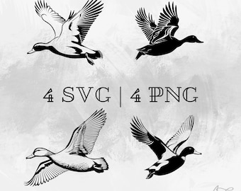 Flying duck SVG, Duck wings Vector, Cute duck clipart, Hand drawn flying duck pictures for print and engraving
