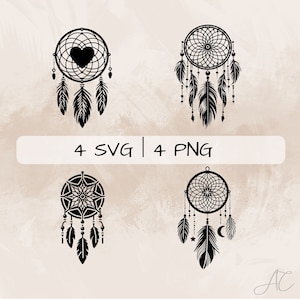 Dreamcatcher SVG Bundle, Dreamcatcher with Heart PNG, Dreamcatcher  Clipart, Hand drawn Dreamcatcher pictures for print and engraving