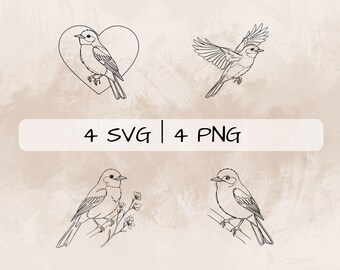 Phoebe SVG Bundle, Phoebe Bird PNG ,Phoebe Clipart, Hand drawn Phoebe pictures for print and engraving