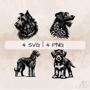 Irish Wolfhound SVG Bundle, Wolfhound PNG, Floral Irish Wolfhound Clipart, Hand drawn Irish Wolfhound pictures for print and engraving