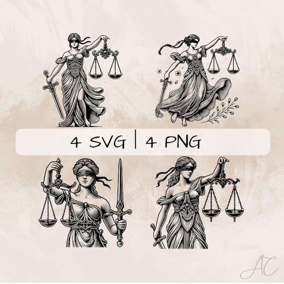 Themis SVG Bundle, Goddess of Justice PNG, Greek Goddess Clipart