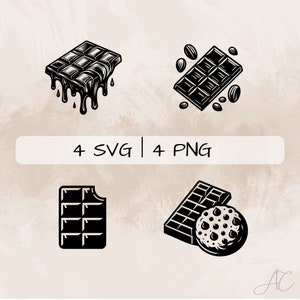 Chocolate SVG bundle, Chocolate bar PNG, Chocolate with coffee Clipart, Hand drawn Chocolate pictures for print and engraving
