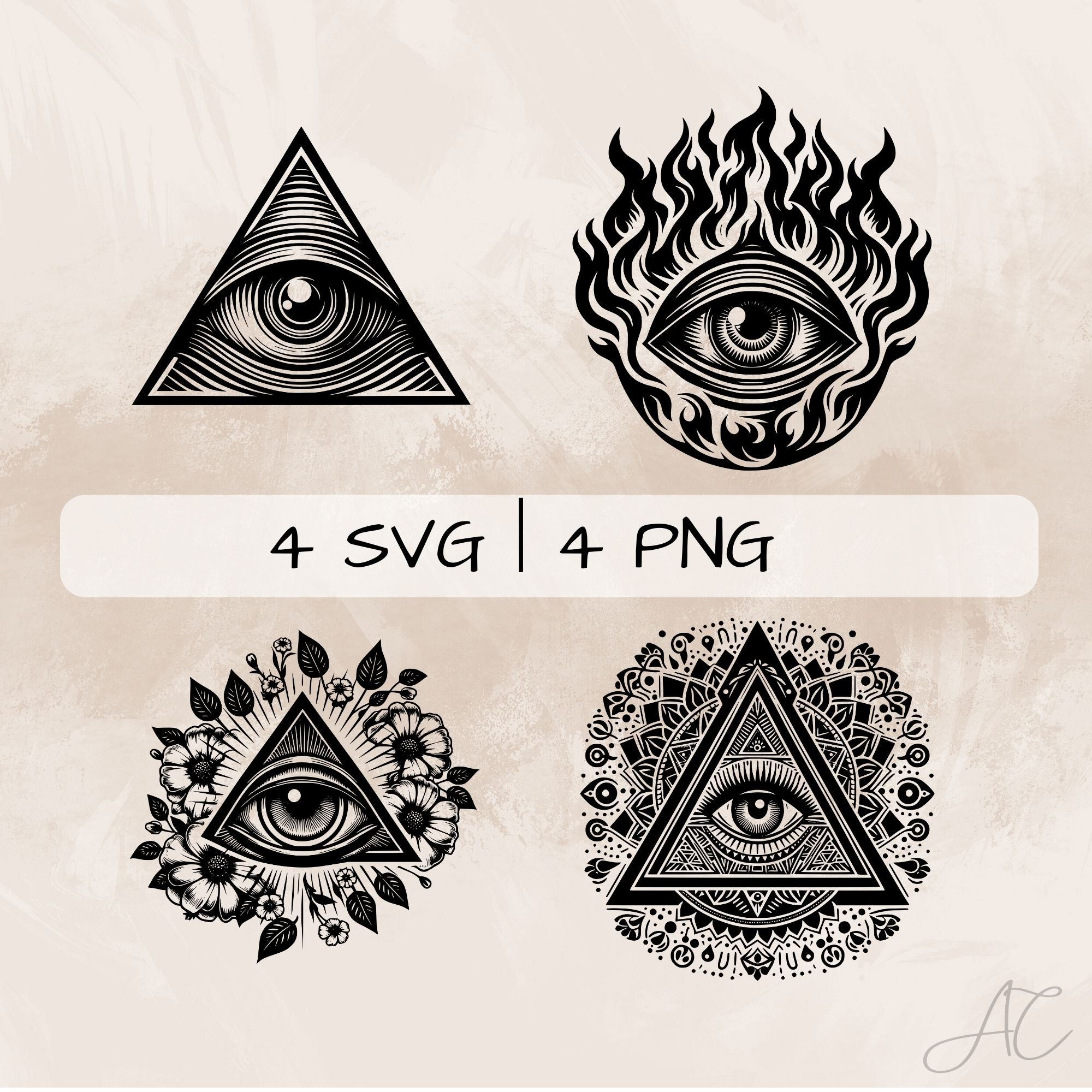 Eye of Providence SVG Bundle, All Seeing Eye PNG, Eye Clipart, Hand ...