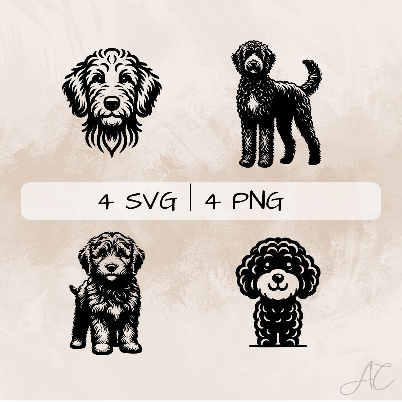 Golden Doodle SVG Bundle, Goldendoodle PNG, Cute Goldendoodle Clipart ...