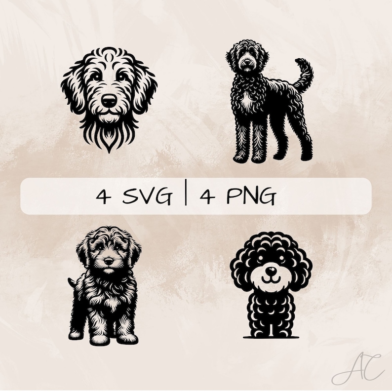 Golden Doodle SVG Bundle, Goldendoodle PNG, Cute Goldendoodle Clipart ...