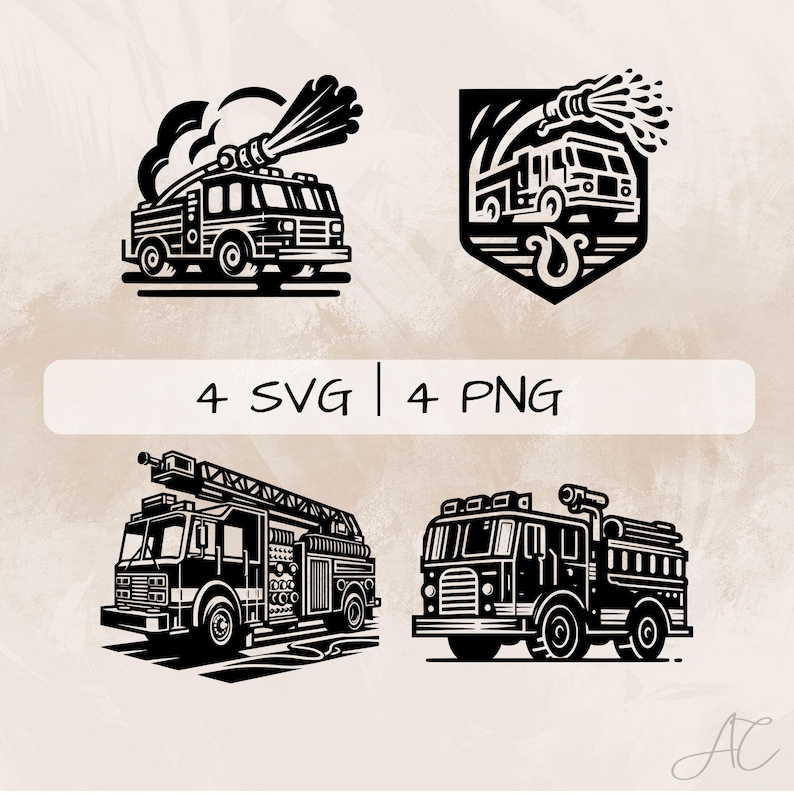 Fire Engine SVG Bundle, Fire Truck PNG ,fire Engine and Water Clipart ...