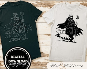 Hades SVG Bundle, Hades PNG, Hades Clipart, Hand drawn Hades pictures for print and engraving